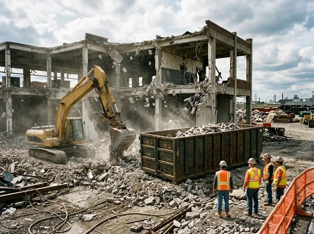 demolition-site-debris-contain-006 — trusted local provider team, Best Commercial Dumpster Rental in Dallas