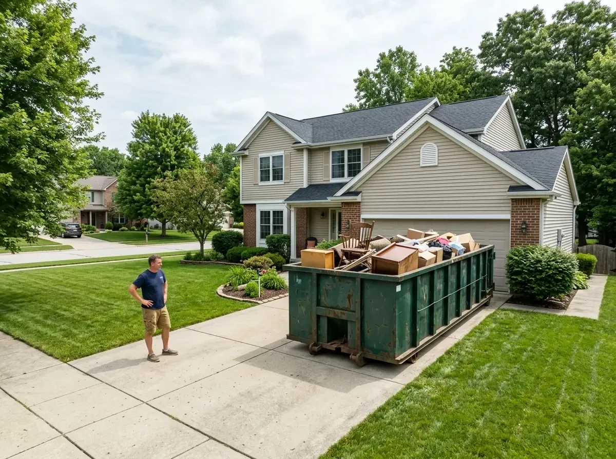 residential-driveway-dumpster-001 — on-site job work, Best Commercial Dumpster Rental in Dallas